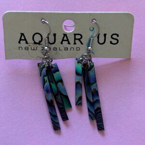 NWT Aquarius New Zealand Paua Shell Earrings